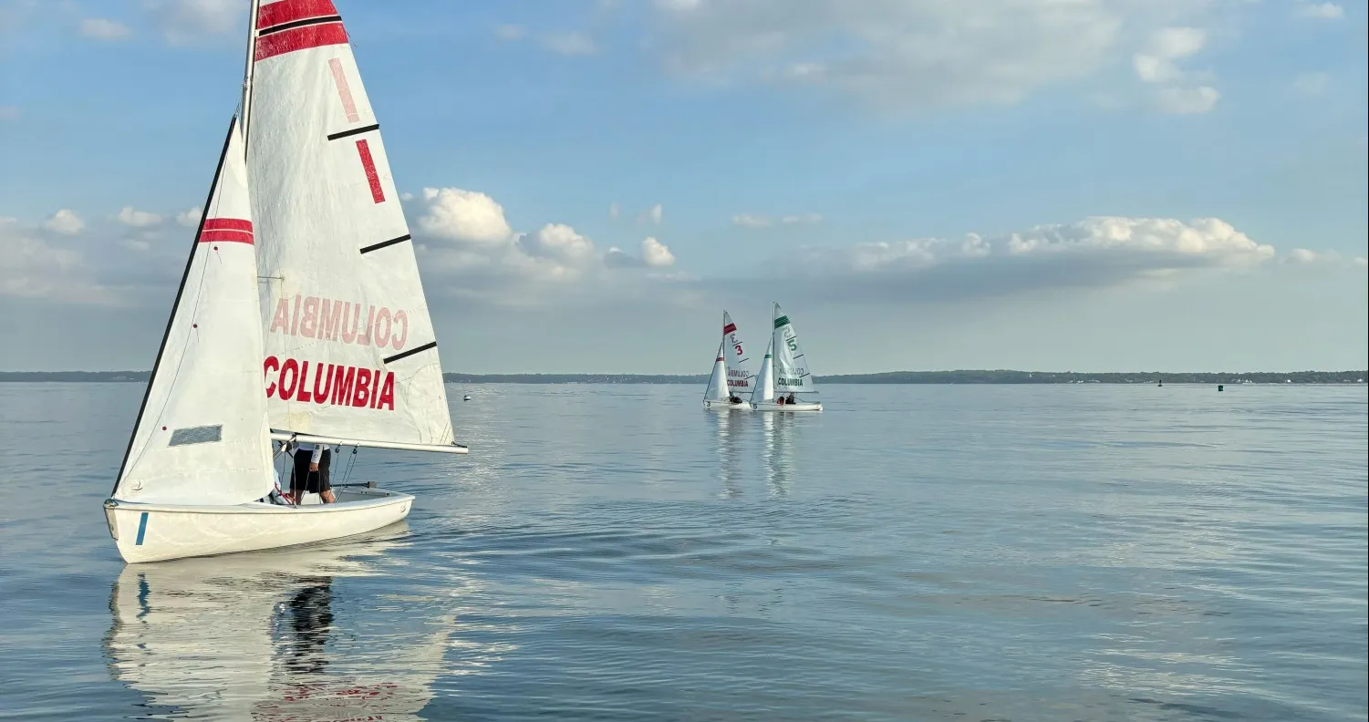 3 Columbia FJs sailing in Larchmont Harbor