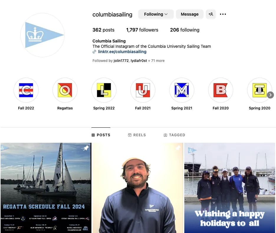 Columbia Sailing Insta